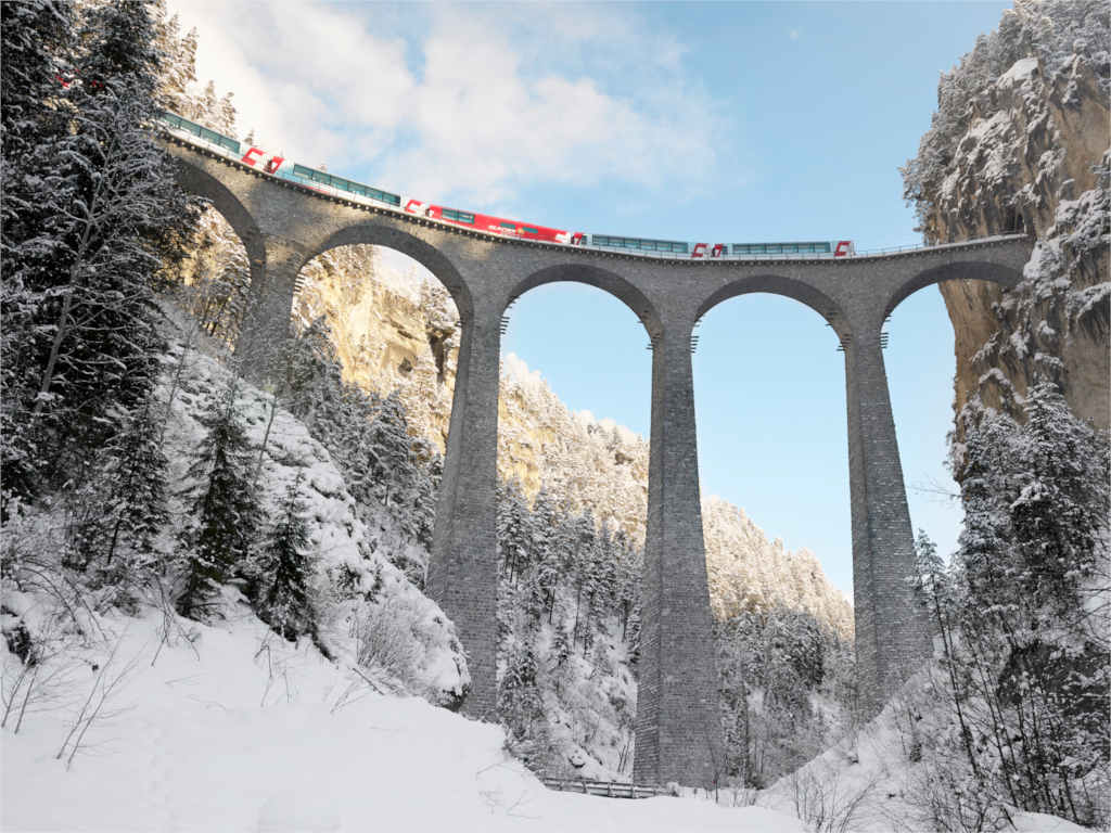 041 Glacier Express Landwasserviadukt Schoene Aussichten Touristik