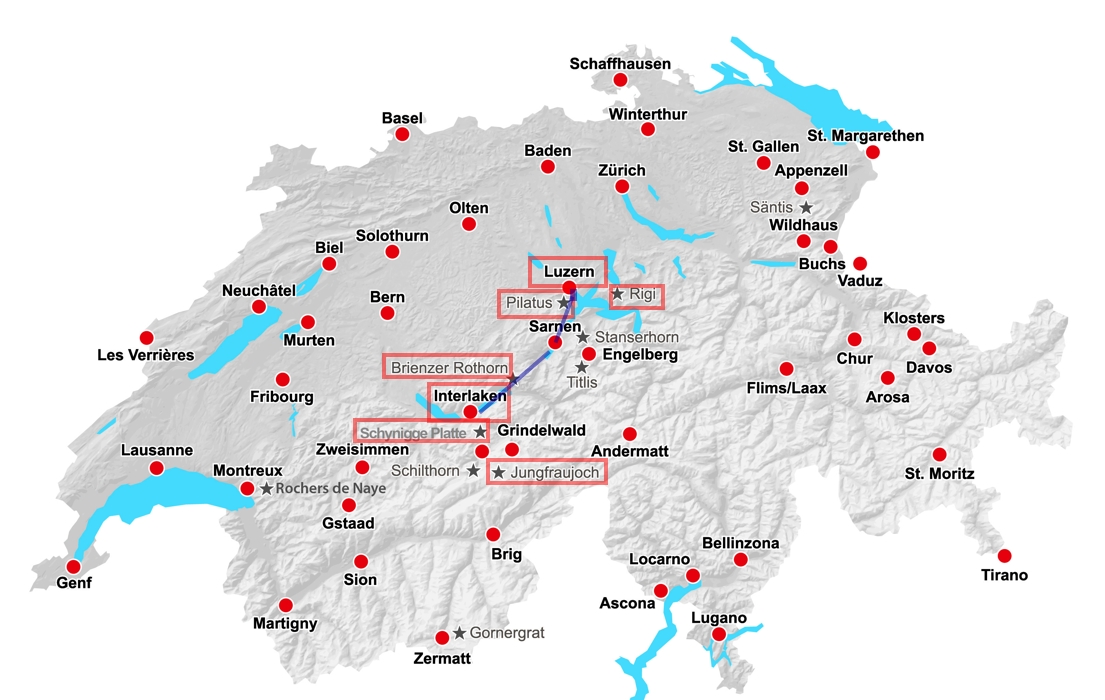 map grand train tour of switzerland