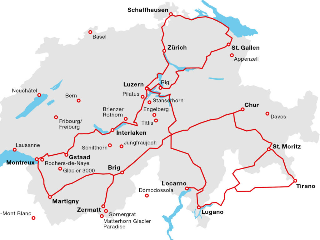 map grand train tour of switzerland